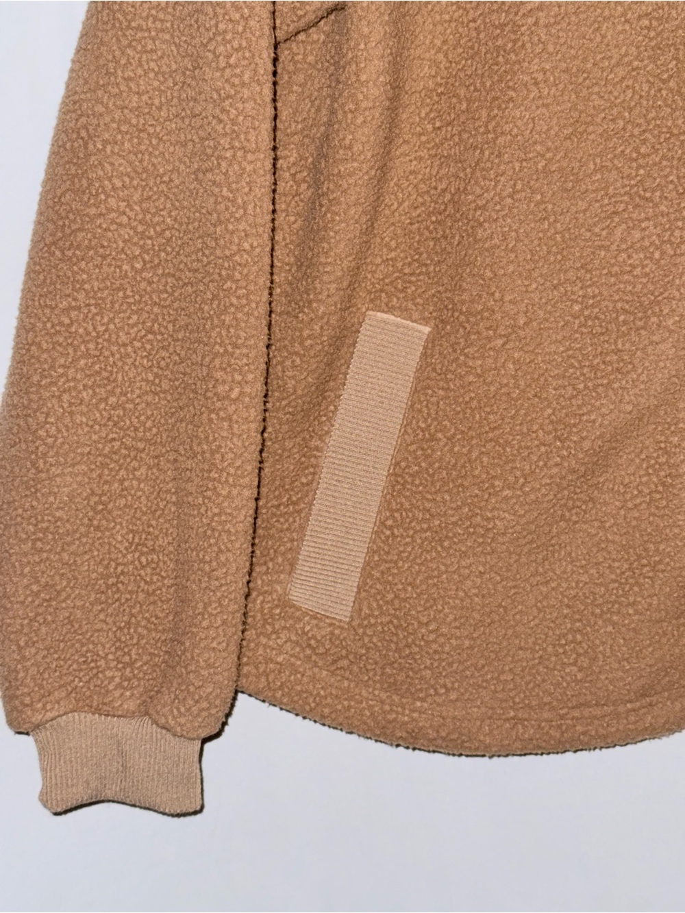 Eddie Bauer Camel Faux Shearling Bomber Jacket size Medium - Picture 7 of 13